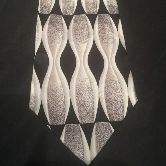 Zylos George Machado 100% Silk Neck Tie Men's Business Executive Black Gray - Picture 1 of 8